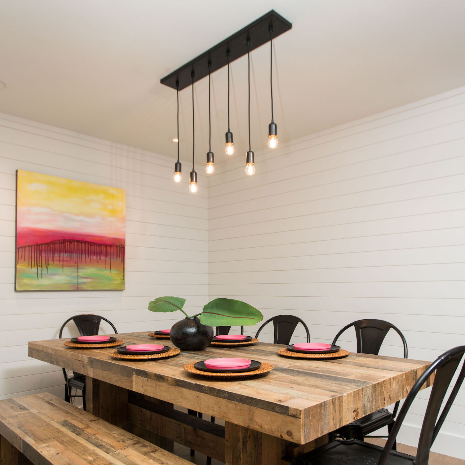 Downtown 6-Light Pendant Chandelier | Photo Courtesy of Homeowner and Jonathan Garza Photography